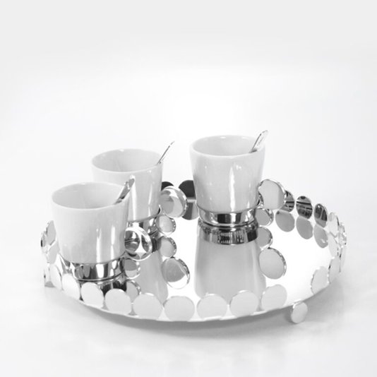 Bandeja Salvinha Redonda Nanna Riva Aço Inox 19 cm