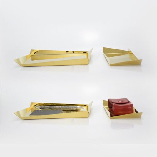 Bandeja Salvissima Ritratto Revestido Em Ouro Riva Prataria 21 cm