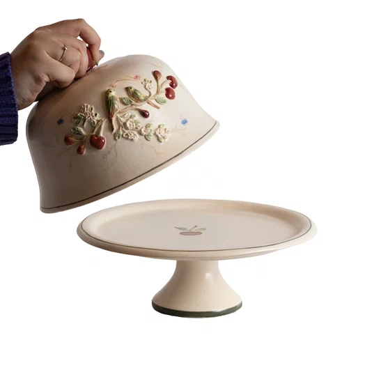 Boleira com Pé Frutas e Flores Zanatta Casa 27 cm
