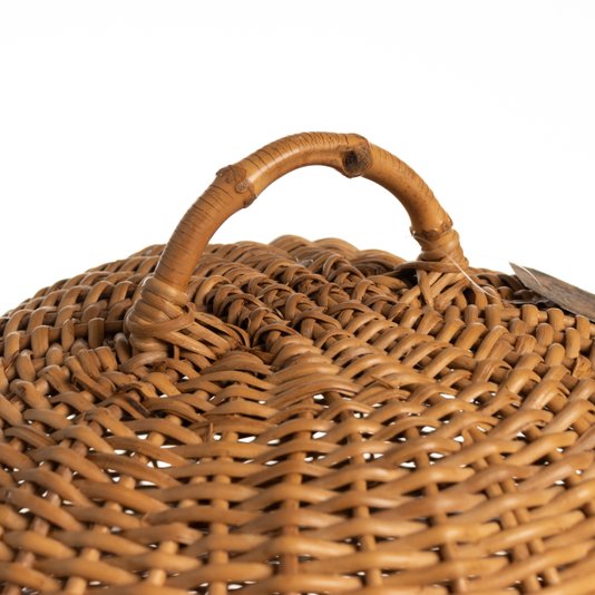 Boleira Junco Natural com Alça De Bambu Sweet Home Decor