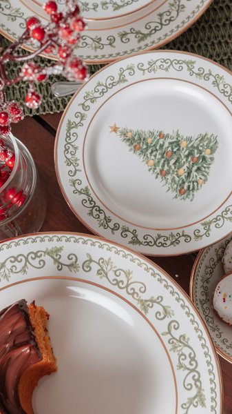 Boleira Média Classic Christmas Alleanza Cerâmica