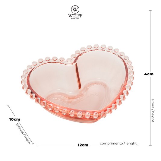 Bowl Cristal de Coração Wolff Rosé