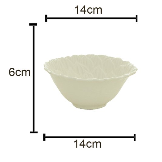 Bowl de Porcelana Daisy Wolff Branco 14x6 cm