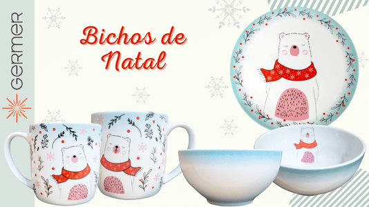 Bowl de Porcelana Urso 400ml Germer Colorido 12,5cm