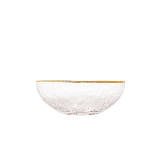 Bowl De Vidro Coração Borda Dourada Bon Gourmet  9x8x4 cm