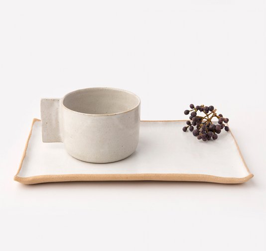 Bowl Palito em Cerâmica Luli Ateliê Branco/Marrom 10 x 7 cm