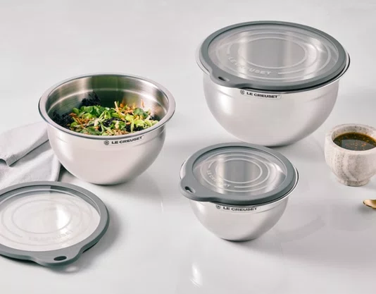 Bowl Para Mistura Com Tampa Vidro Le Creuset Inox 23 cm