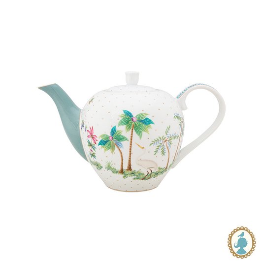 Bule De Porcelana Pequeno Dots Jolie Pip Studio Branco 750 ml