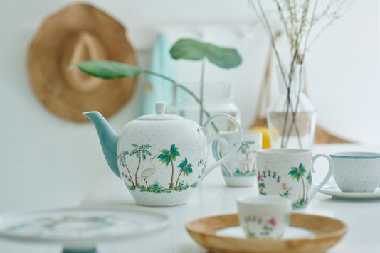 Bule De Porcelana Pequeno Dots Jolie Pip Studio Branco 750 ml