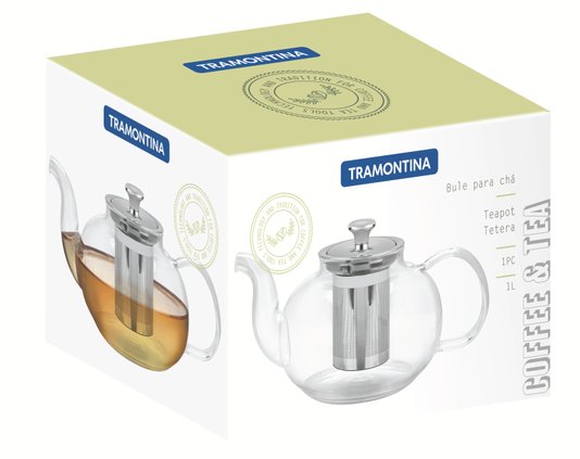 Bule para Chá em Vidro e Aço Inox com Infusor Tramontina 1 L