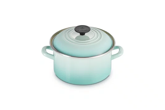 Caçarola Redonda em Aço Inox Esmaltado Le Creuset Cool Mint 20 cm