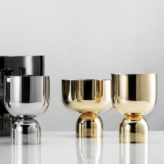 Cachepot Boreal Médio com Banho em Ouro 24K Riva Prataria