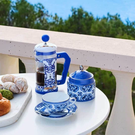 Cafeteira French Press Dolce & Gabbana Bialetti Blu Med 1000 ml