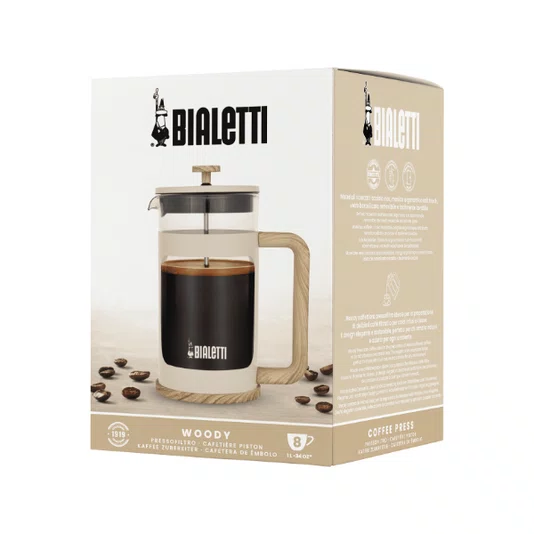Cafeteira French Press Woody Bialetti Bege 1000 ml