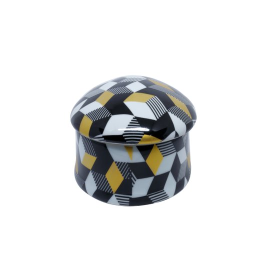 Pote Oval Mini Cubes com Tampa Studio Cris Azevedo