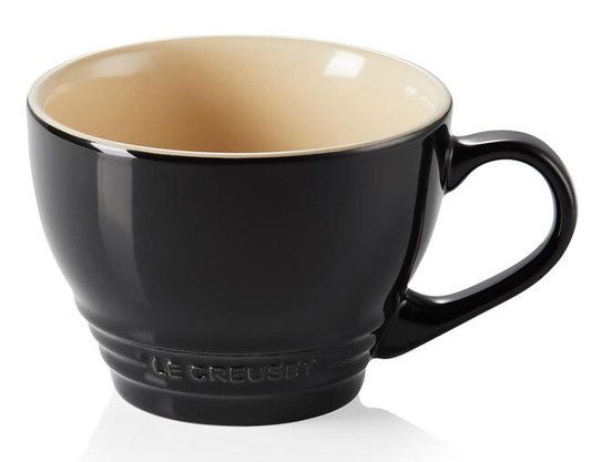 Caneca Bistrô de Cerâmica Le Creuset Black Onix 400 ml