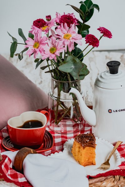 Caneca de Coração com Pires Le Creuset Vermelho 220ml