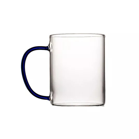 Caneca em Vidro Borossilicato Azul 420 ml