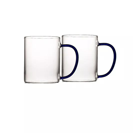 Caneca em Vidro Borossilicato Azul 420 ml
