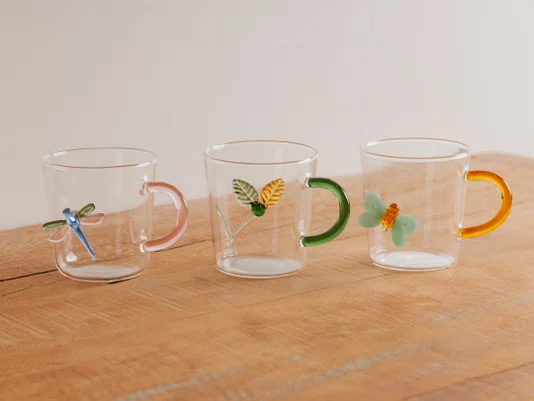Caneca em Vidro Borossilicato Borboleta 320 ml