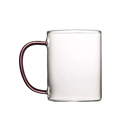 Caneca em Vidro Borossilicato Rosa 420 ml