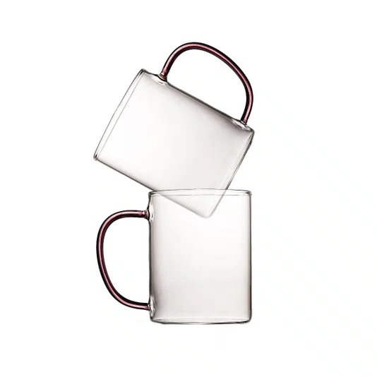 Caneca em Vidro Borossilicato Rosa 420 ml