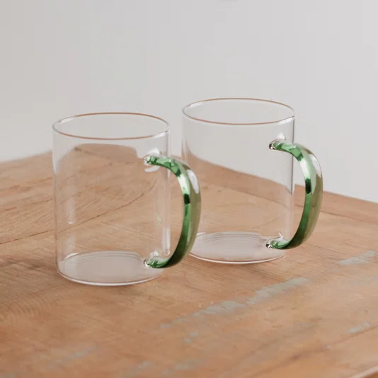 Caneca em Vidro Borossilicato Verde 420 ml