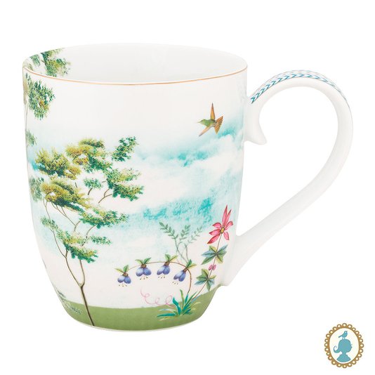 Caneca Extra Grande de Porcelana Garça Jolie Pip Studio Branco 450 ml
