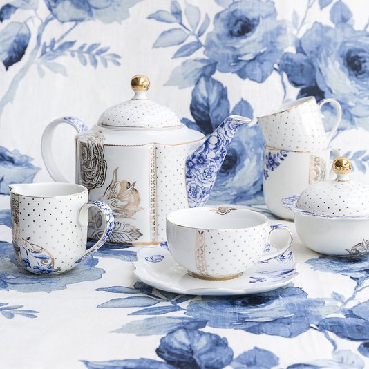 Caneca Golden Flower Royal White Pip Studio 325 ml
