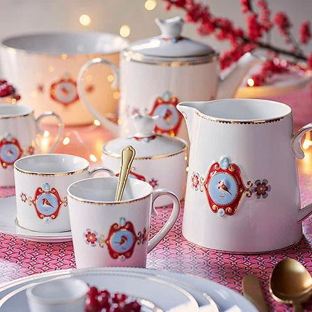 Caneca Grande Medallion Love Birds Pip Studio Branco