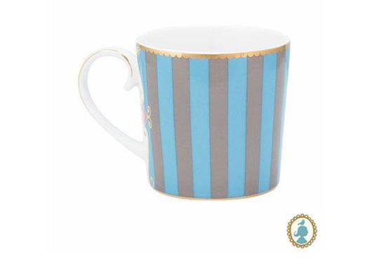 Caneca Medallion Love Birds Pip Studio Azul Stripes 150ml