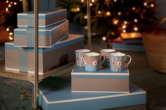 Caneca Medallion Love Birds Pip Studio Azul Stripes 150ml