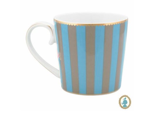 Caneca Medallion Love Birds Pip Studio Azul Stripes 250ml