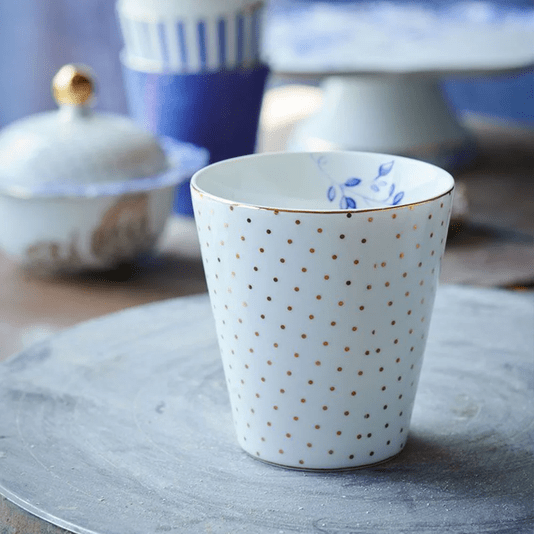 Caneca Sem Alça Royal Stripes Dots Pip Studio Branco 230 ml