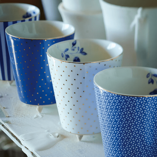 Caneca Sem Alça Royal Stripes Dots Pip Studio Branco 230 ml