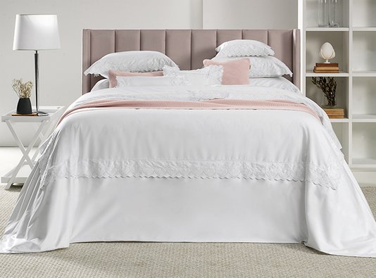 Capa de Edredom Queen Cetim 100% Algodão Egípcio 600 Fios Ducale Trussardi Branco 2,50 x 2,50 m