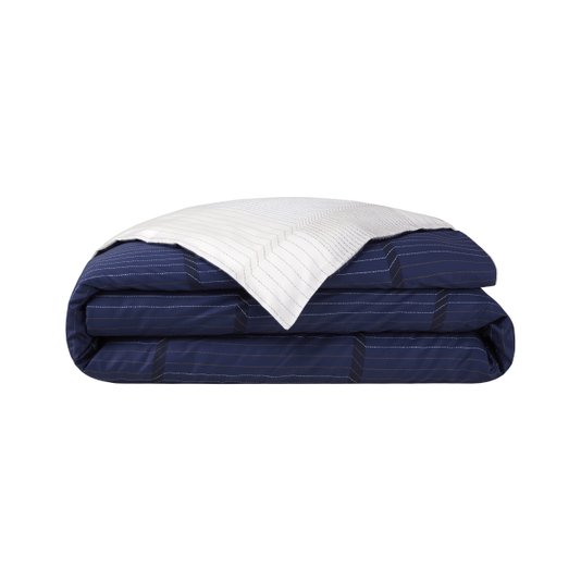 Capa Duvet Super King Tennis Stripes 300 Fios Hugo Boss Home Azul Marinho 2,82 x 2,34 cm