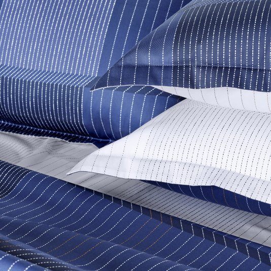 Capa Duvet Super King Tennis Stripes 300 Fios Hugo Boss Home Azul Marinho 2,82 x 2,34 cm
