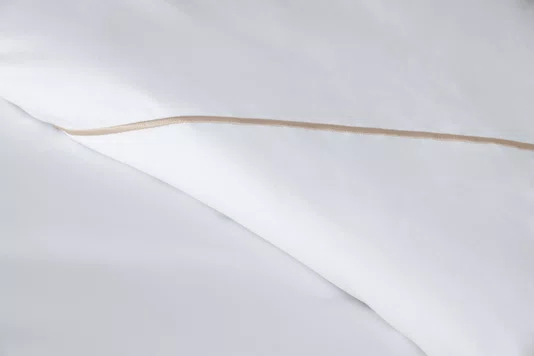 Capa Edredom King Dominicani 600 Fios Trussardi Branco e Nocciola 290cm x 270cm
