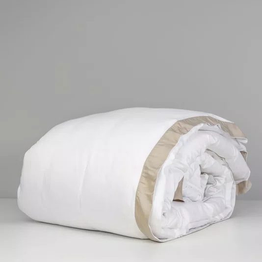 Capa Para Duvet Queen Bamboo Artelassê Branco/Kaki