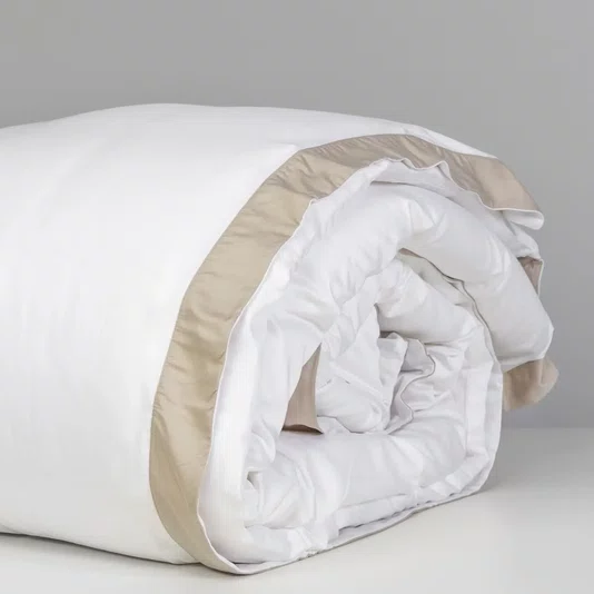 Capa Para Duvet Queen Bamboo Artelassê Branco/Kaki