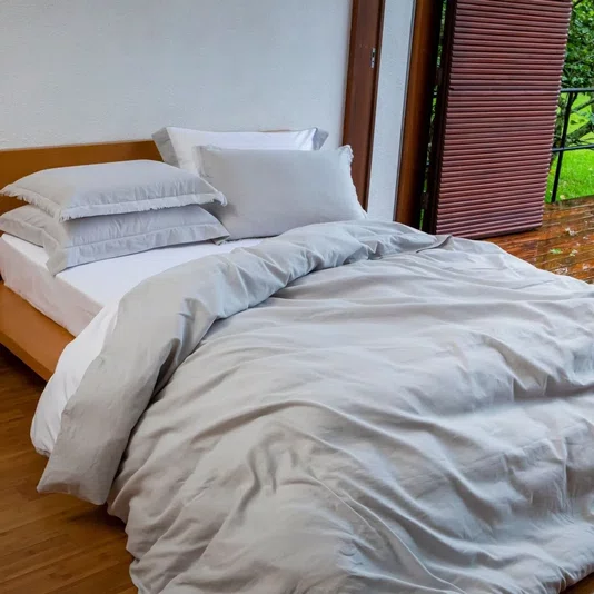 Capa Para Duvet Queen Noronha Linho Artelassê Cinza