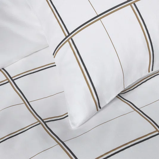 Capa para Duvet Queen Boss Check Boss Home Branco