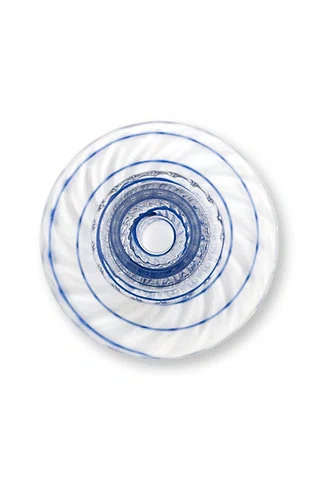 Castiçal de Vidro Swirl Pip Studio Azul 20 cm