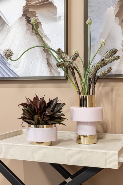 Castiçal Ravie Gold Romantic Pink St. James 35 x 75 cm