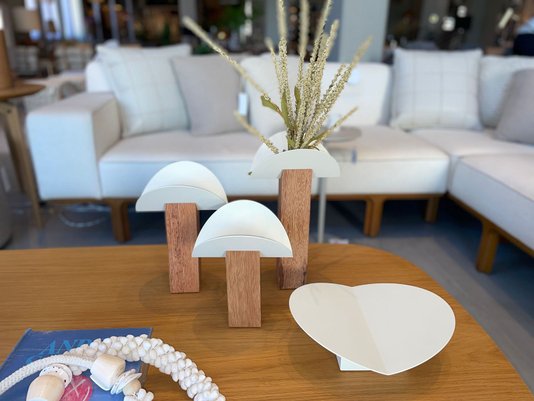 Centro de Mesa G Cangaço Iludi Design Off White e Branco