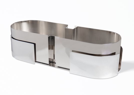 Centro De Mesa Poiesis Com Base Prata St James 60 x 24 x 16 cm