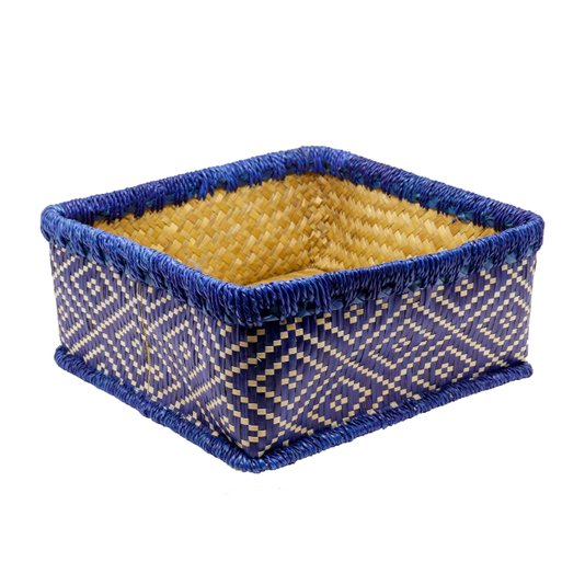 Cesto de Fibra Natural Azul Antica