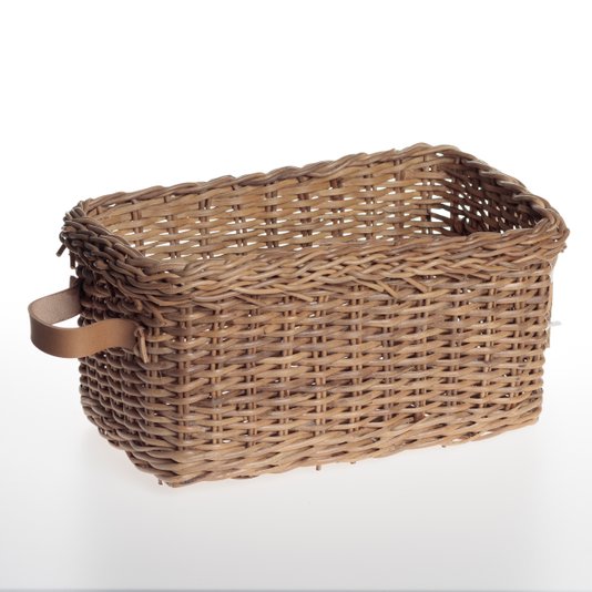 Cesto Retangular Junco Natural 30 x 18 cm