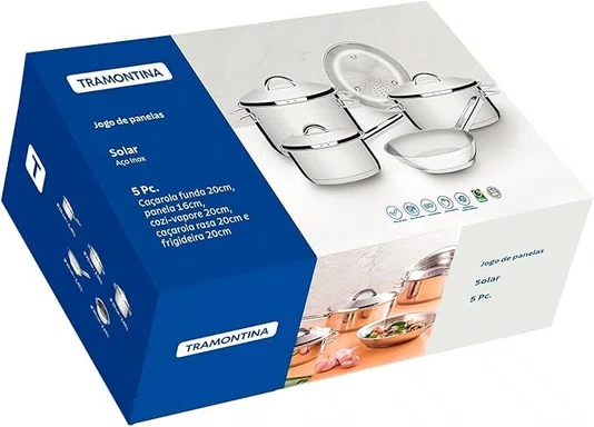 Conjunto 5 Panelas Solar Inox Tramontina